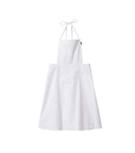 White Solid Halter Neck Mini Dress 1