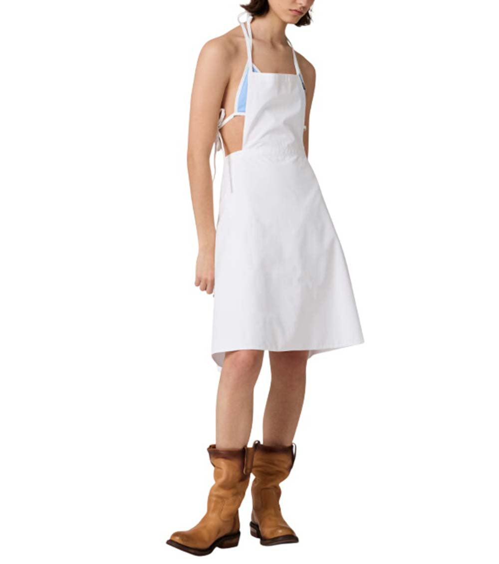 White Solid Halter Neck Mini Dress 2