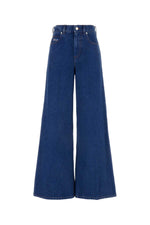 Blue Denim Wide-leg Jeans 1