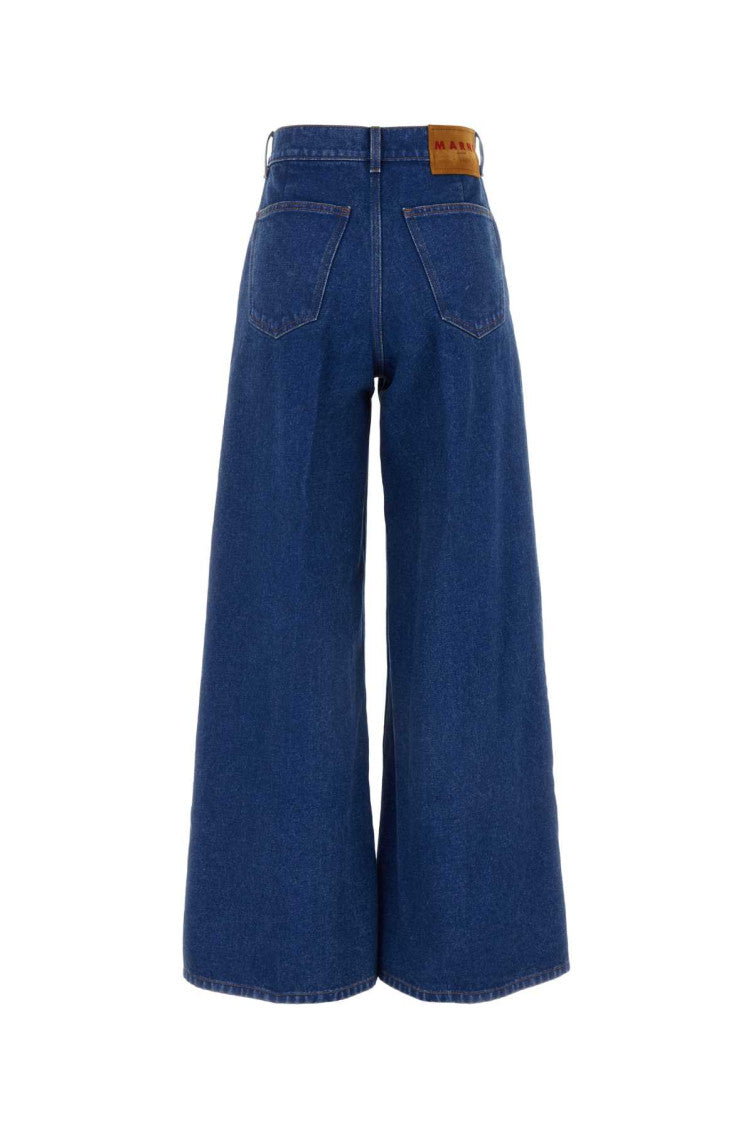 Blue Denim Wide-leg Jeans 2