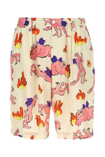 MultiColor Printed Silk Bermuda Shorts 1