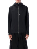 Black Hooded Zip-Front Jacket 1