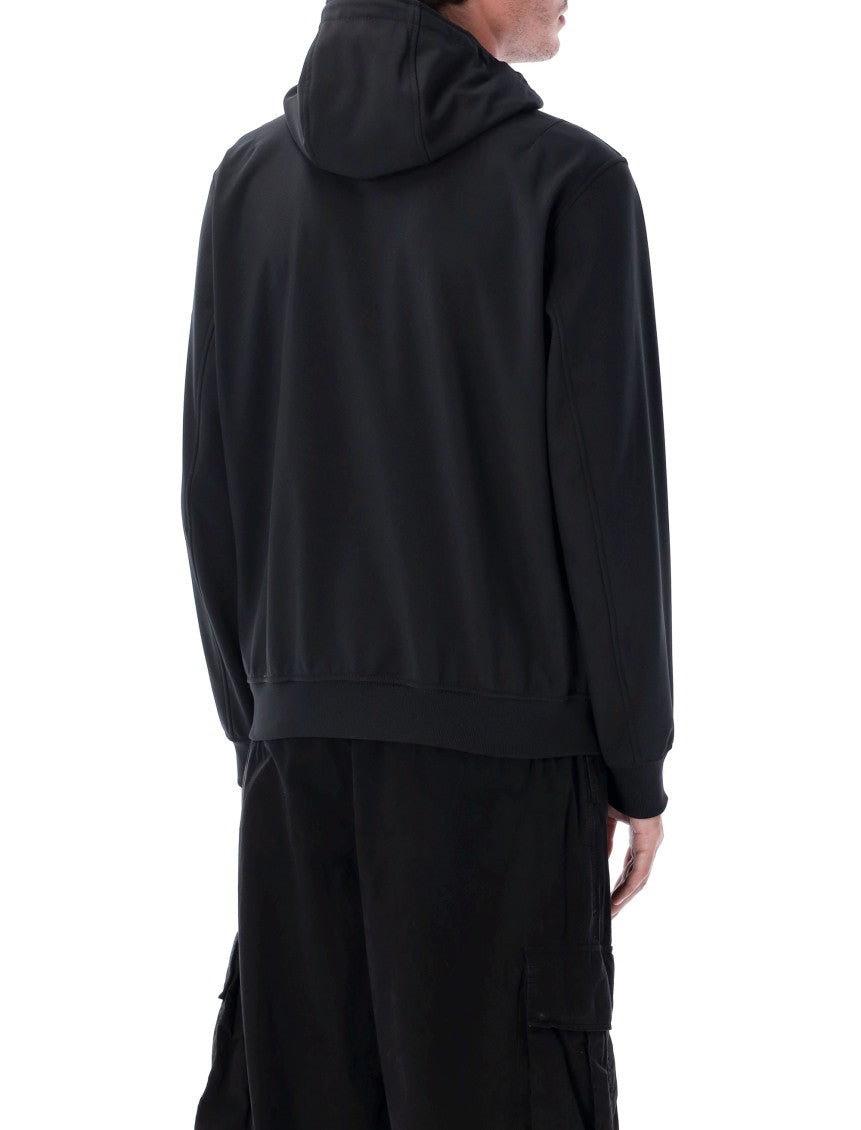 Black Hooded Zip-Front Jacket 2