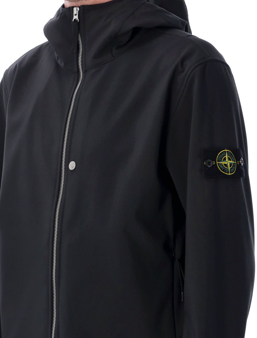 Black Hooded Zip-Front Jacket 3