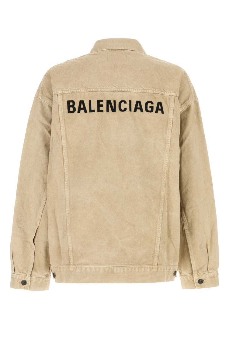 Beige Oversized Denim Jacket 2