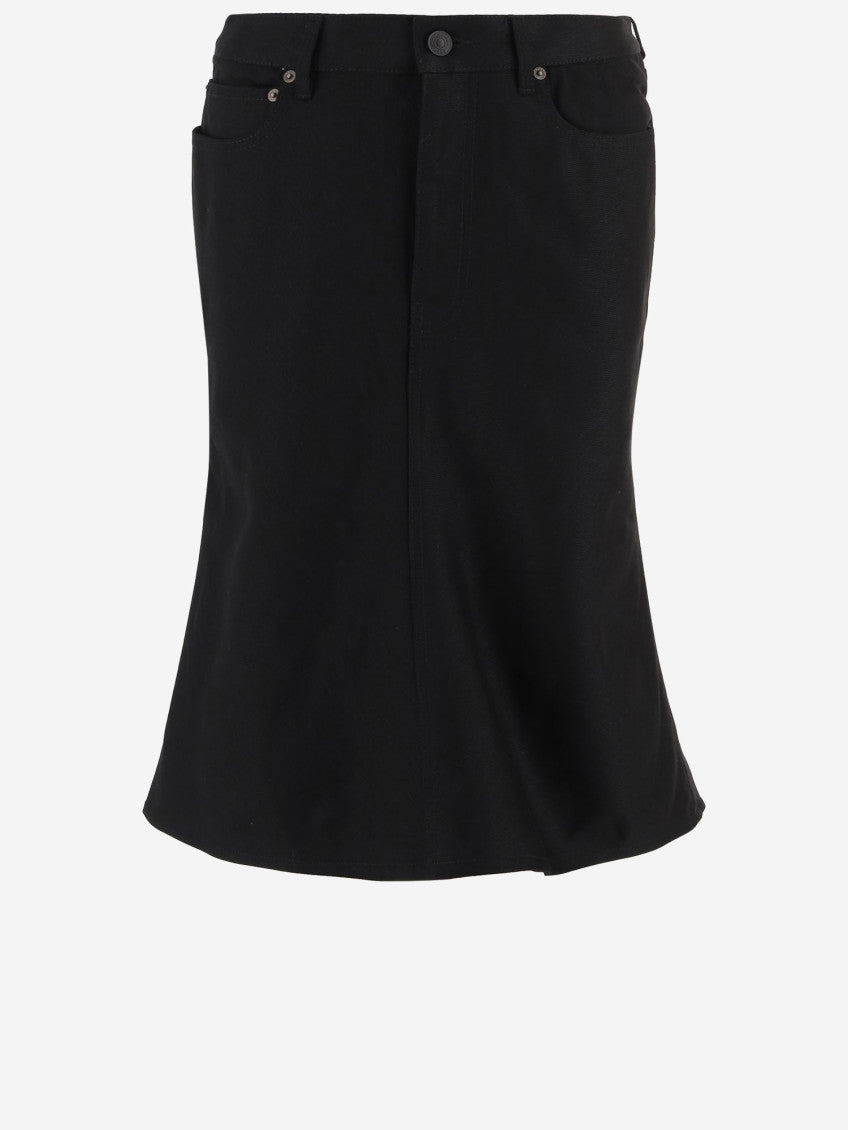 Black Cotton Denim Skirt 1