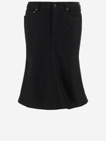 Black Cotton Denim Skirt 1