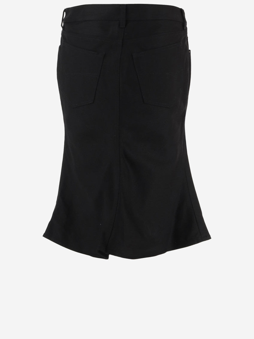 Black Cotton Denim Skirt 2