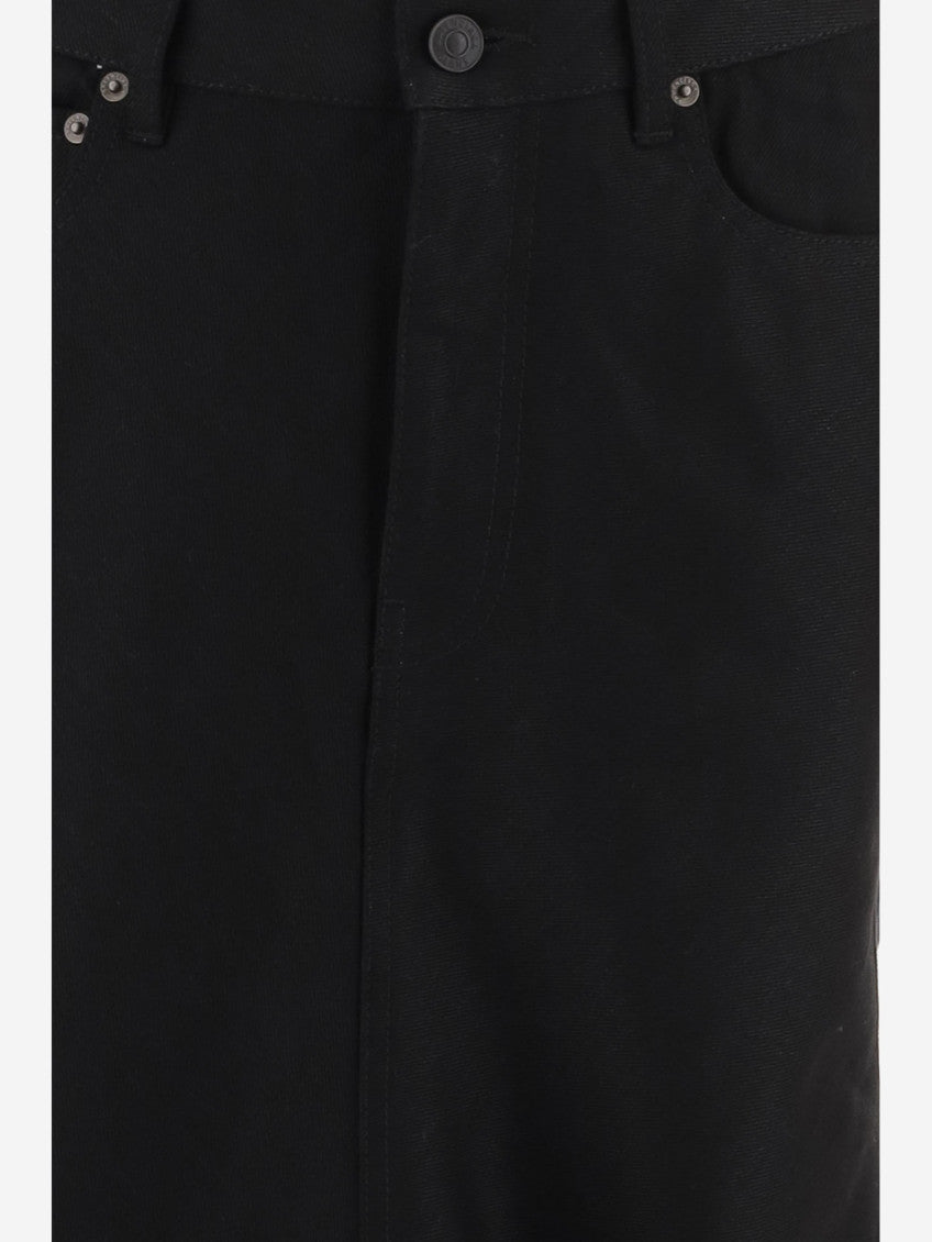 Black Cotton Denim Skirt 3