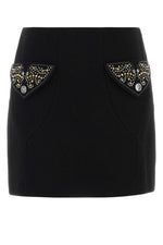 Black Wool Mini Skirt 1