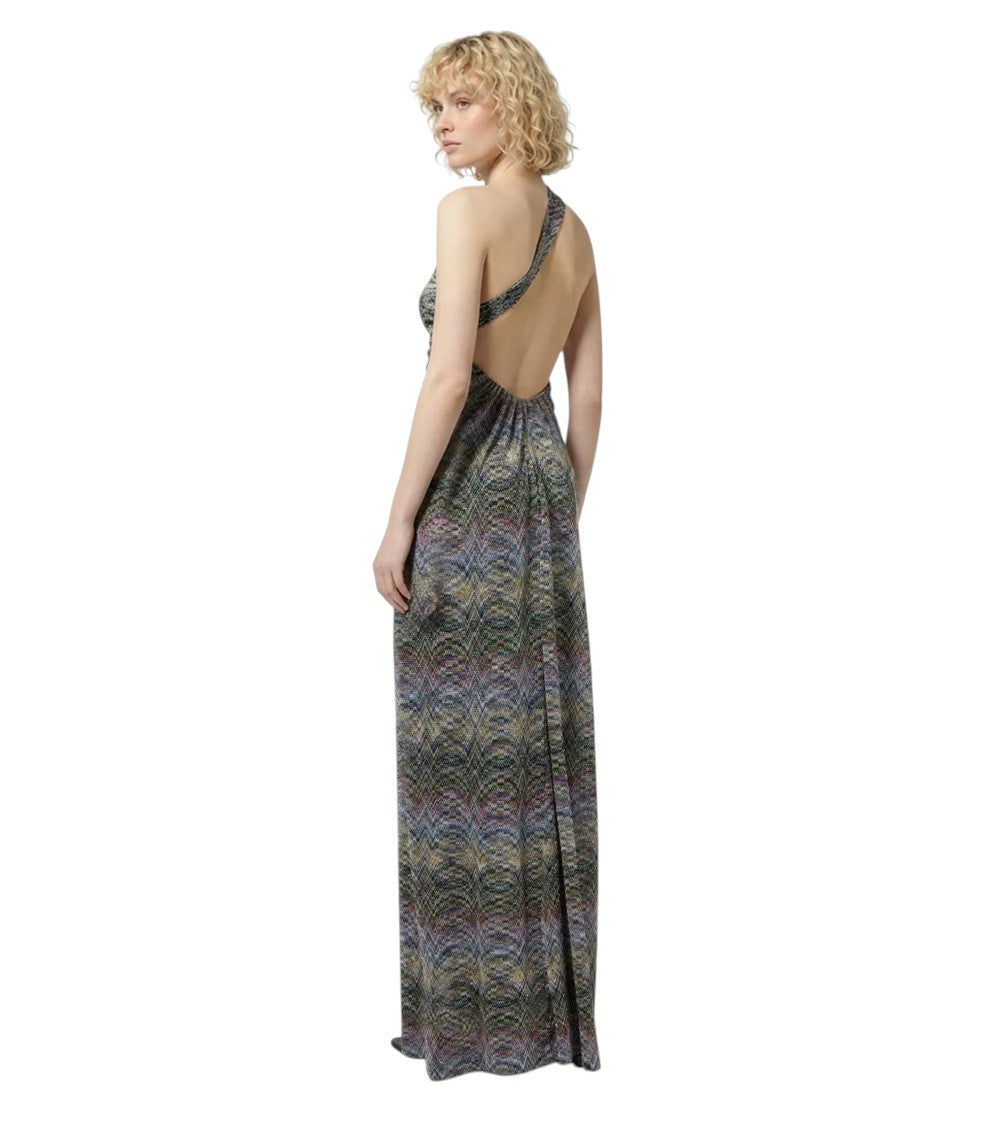 Multicolor Halter Neck Maxi Dress 2
