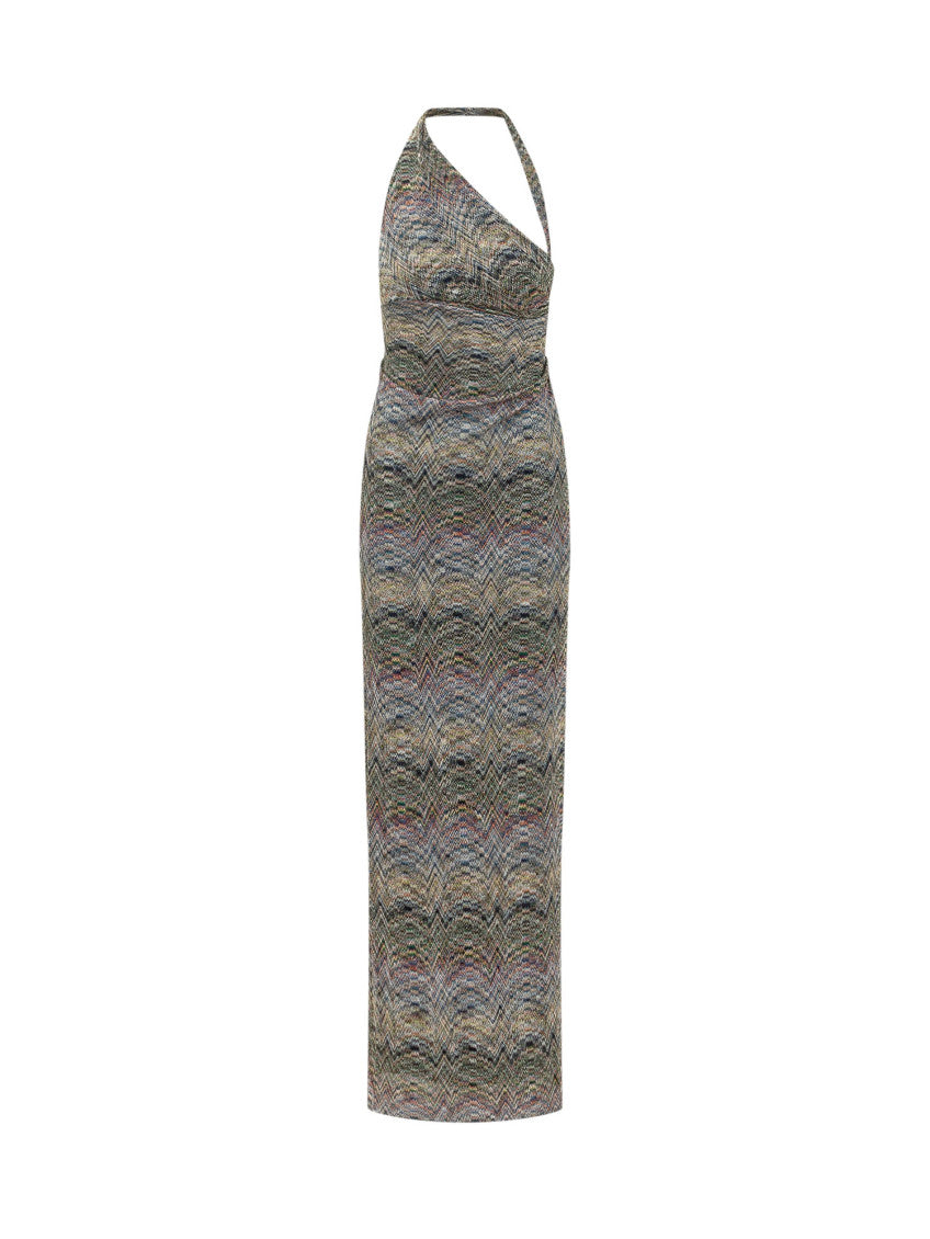 Multicolor Halter Neck Maxi Dress 3