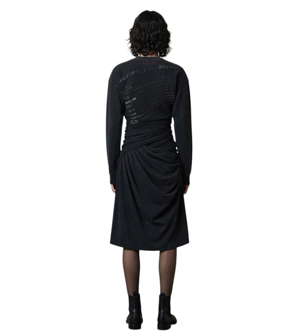 Black Crew Neck Knee Length Dress 2