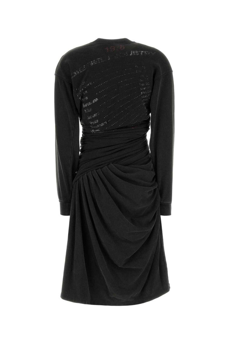 Black Crew Neck Knee Length Dress 4