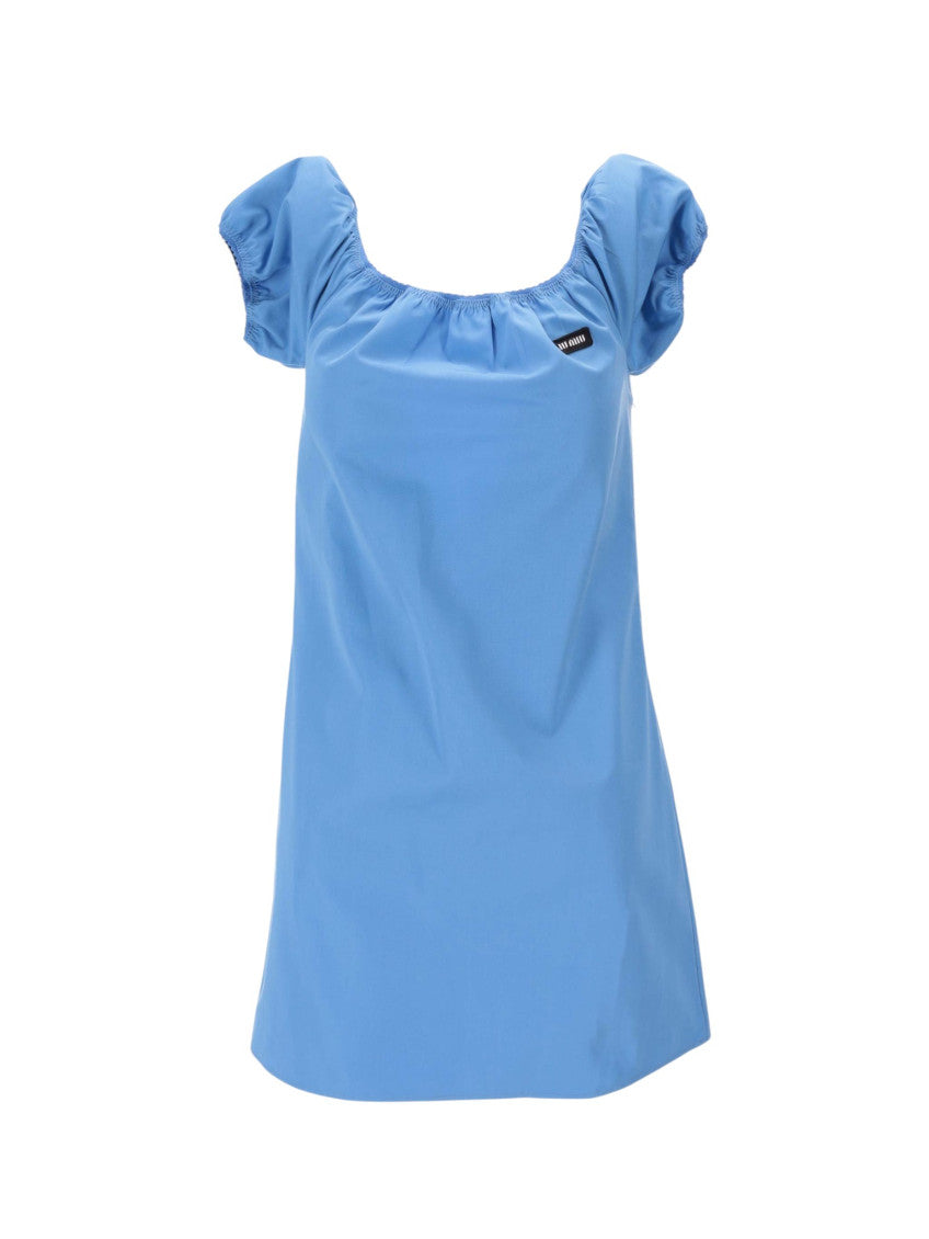 Blue Scoop Neck Mini Dress 1