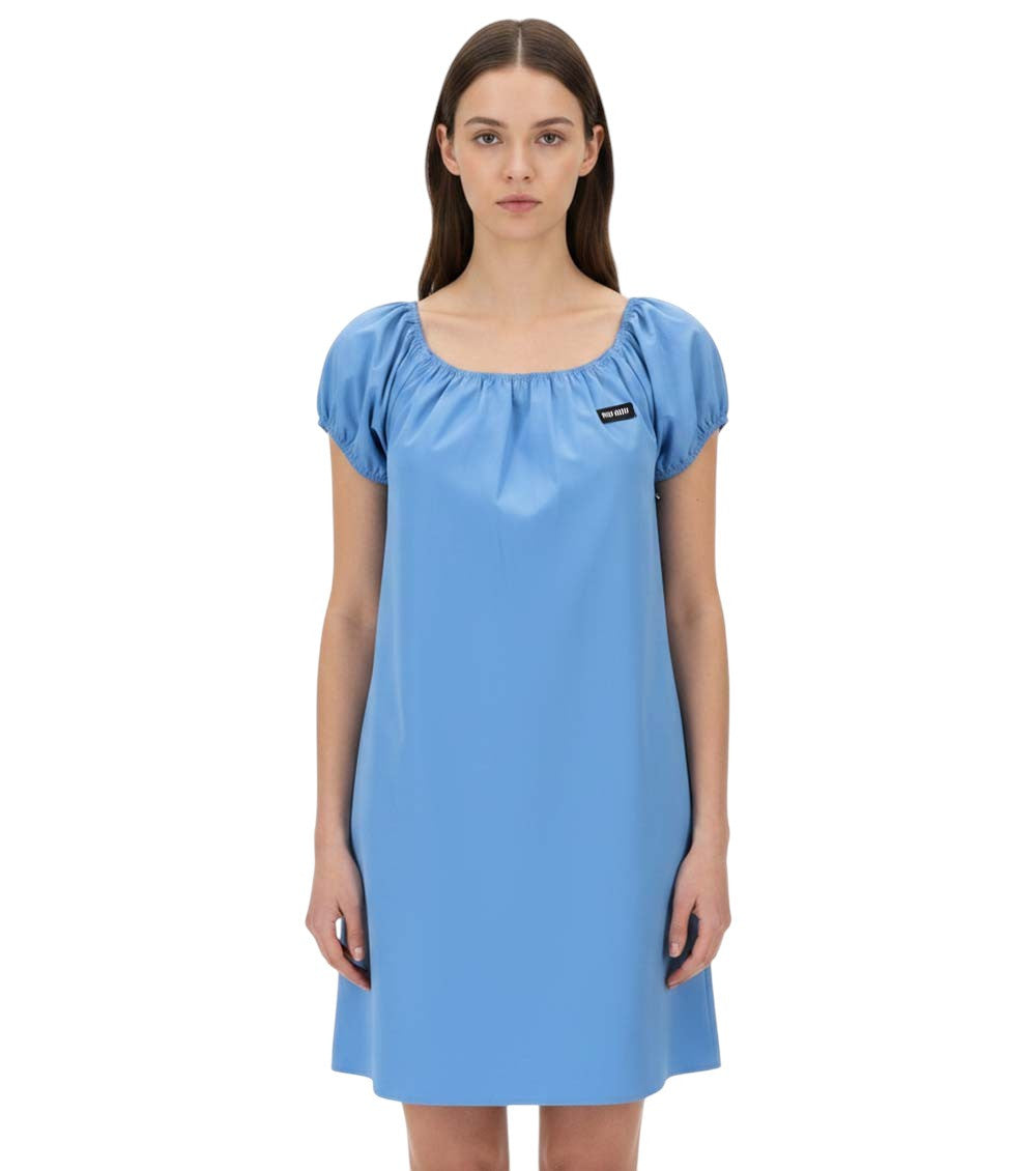 Blue Scoop Neck Mini Dress 3