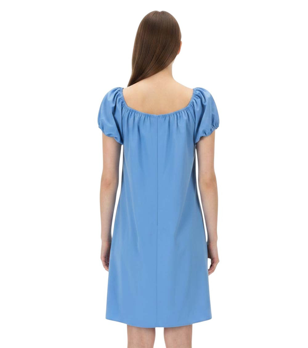 Blue Scoop Neck Mini Dress 4