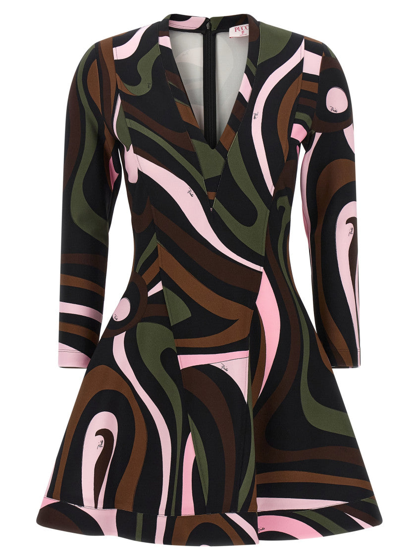 Multicolor V Neck Mini Dress 3