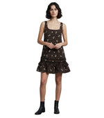 Brown Scoop Neck Mini Dress 1