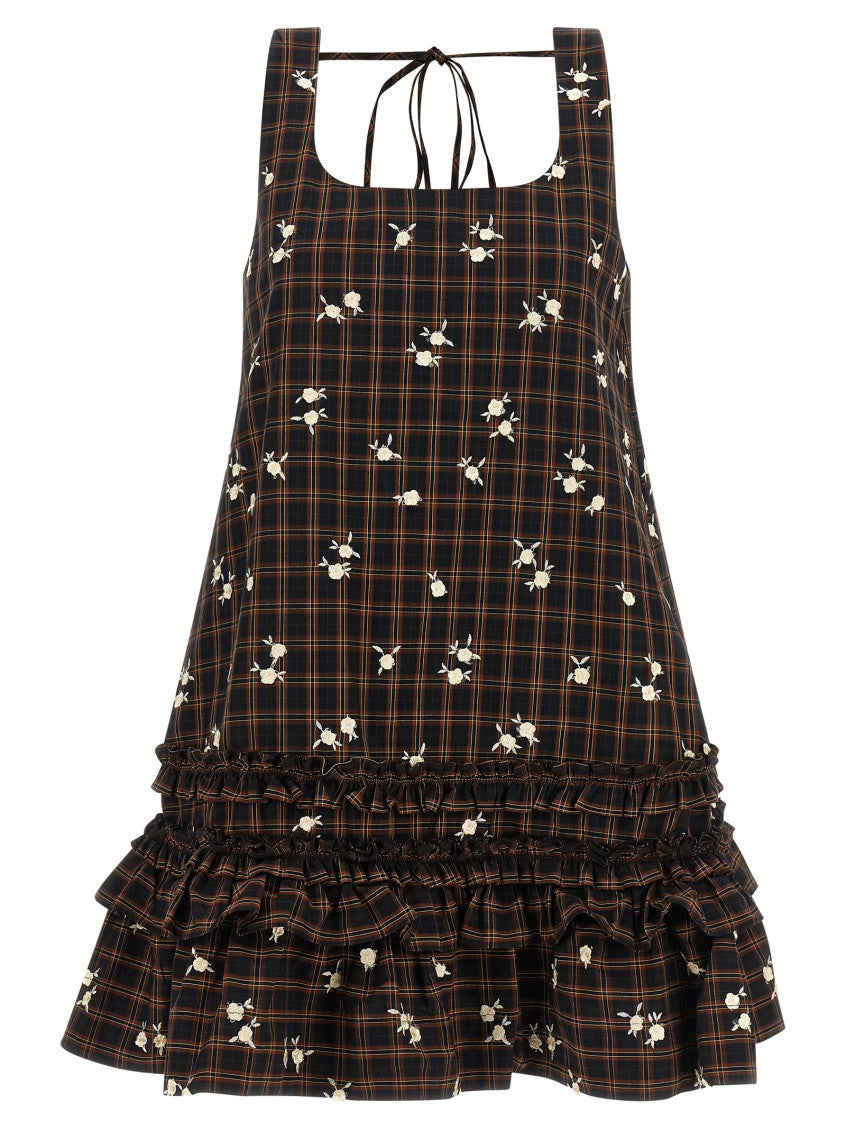 Brown Scoop Neck Mini Dress 3