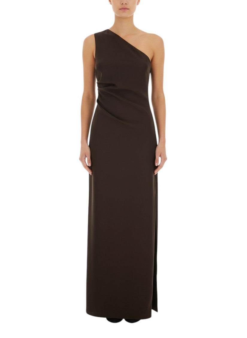 Brown One Shoulder Maxi Dress 1