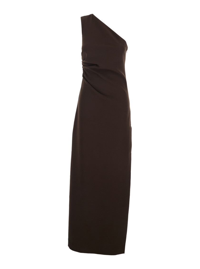 Brown One Shoulder Maxi Dress 3