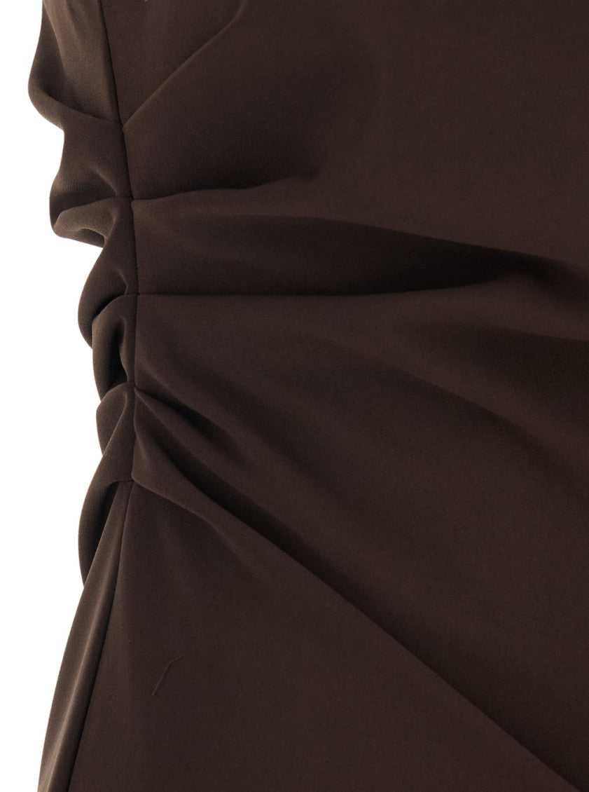 Brown One Shoulder Maxi Dress 5