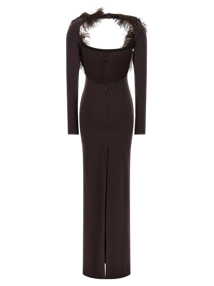 Brown Scoop Neck Maxi Dress 2