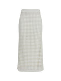 White Crochet Ankle Length Skirt 1