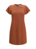 Brown Round Neck Mini Dress 1