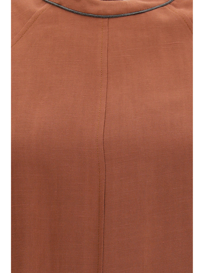 Brown Round Neck Mini Dress 5