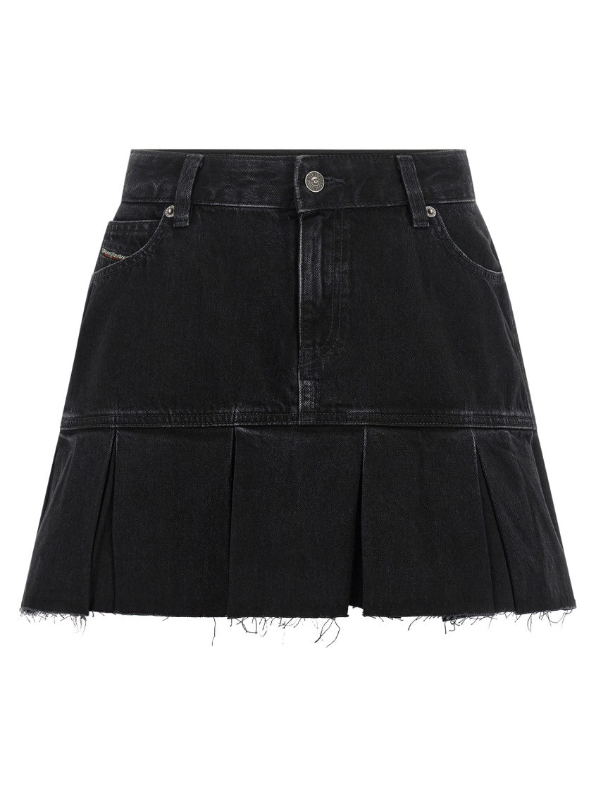 Black Pleated Above Knee Skirt 3