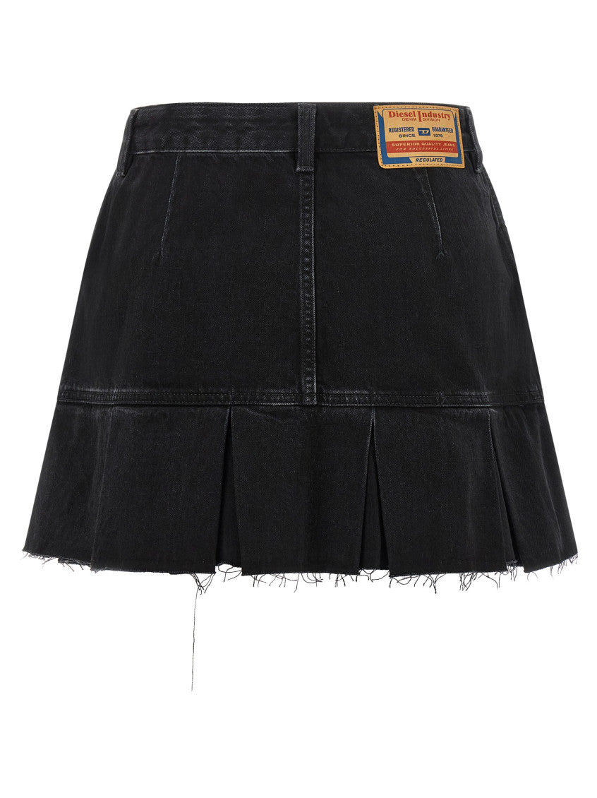 Black Pleated Above Knee Skirt 4