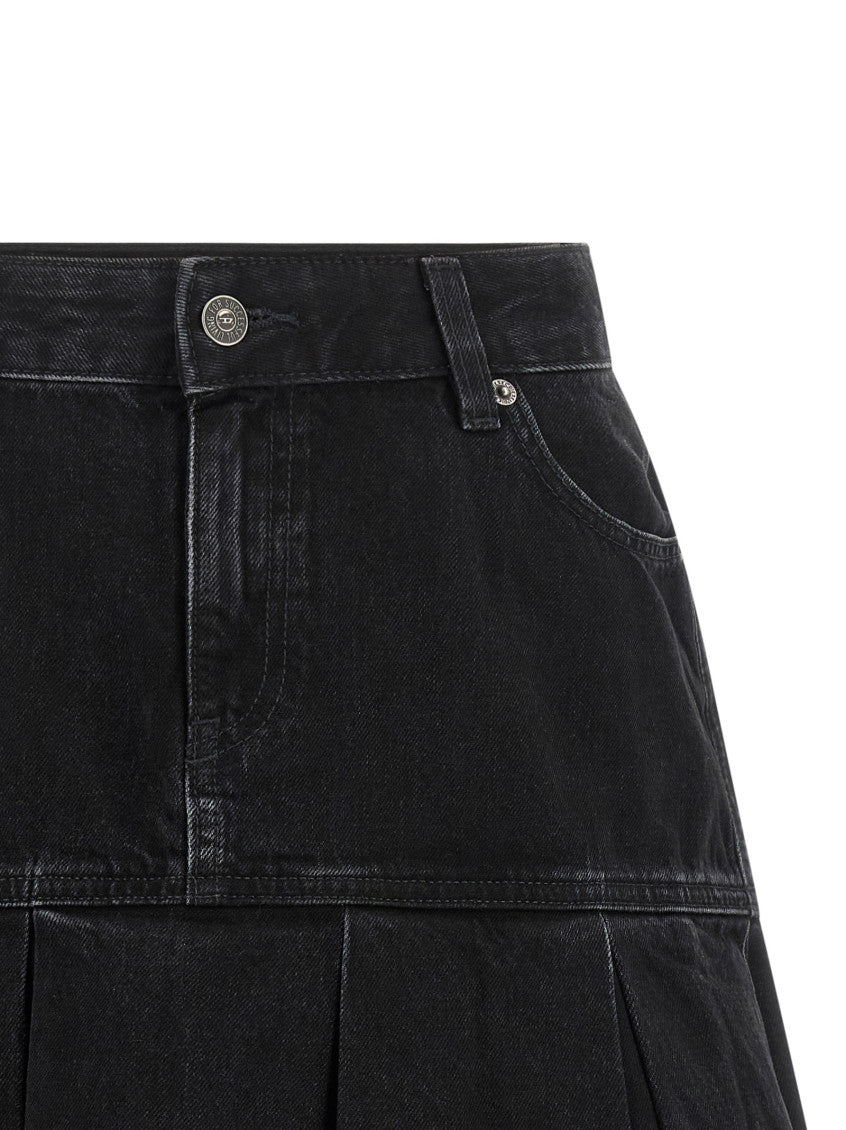 Black Pleated Above Knee Skirt 5