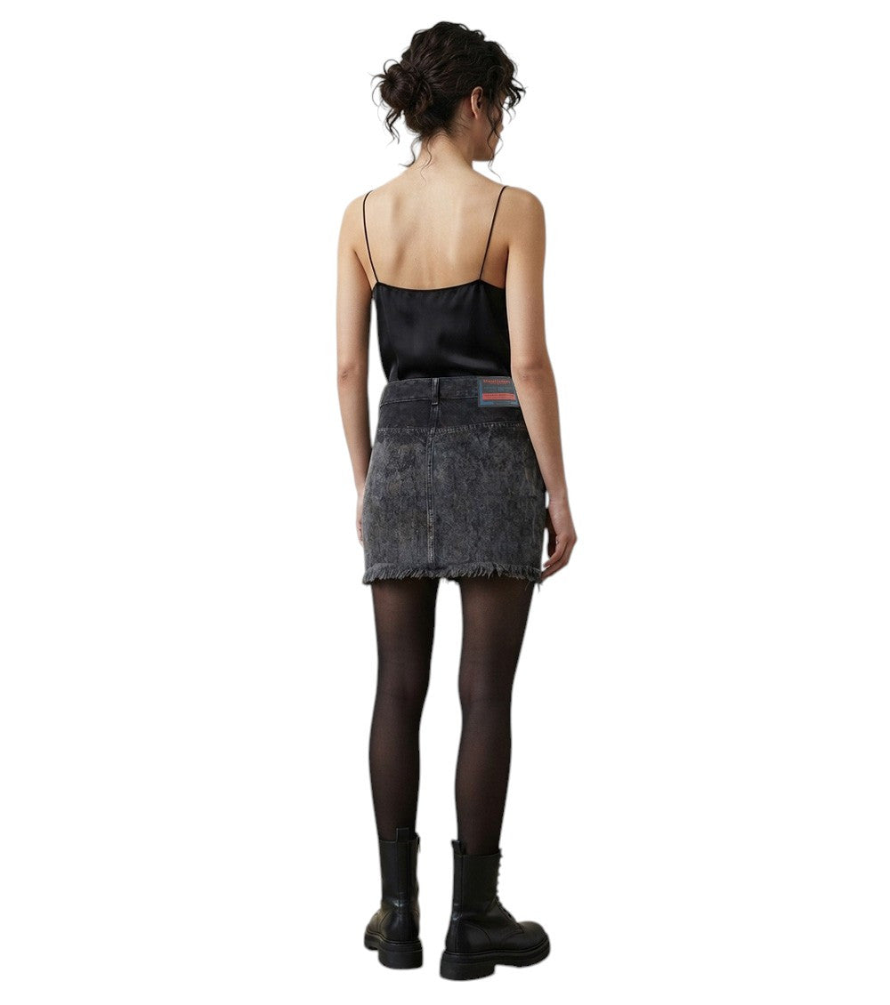 Black Distressed Above Knee Skirt 2