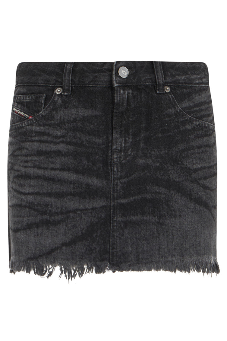 Black Distressed Above Knee Skirt 3