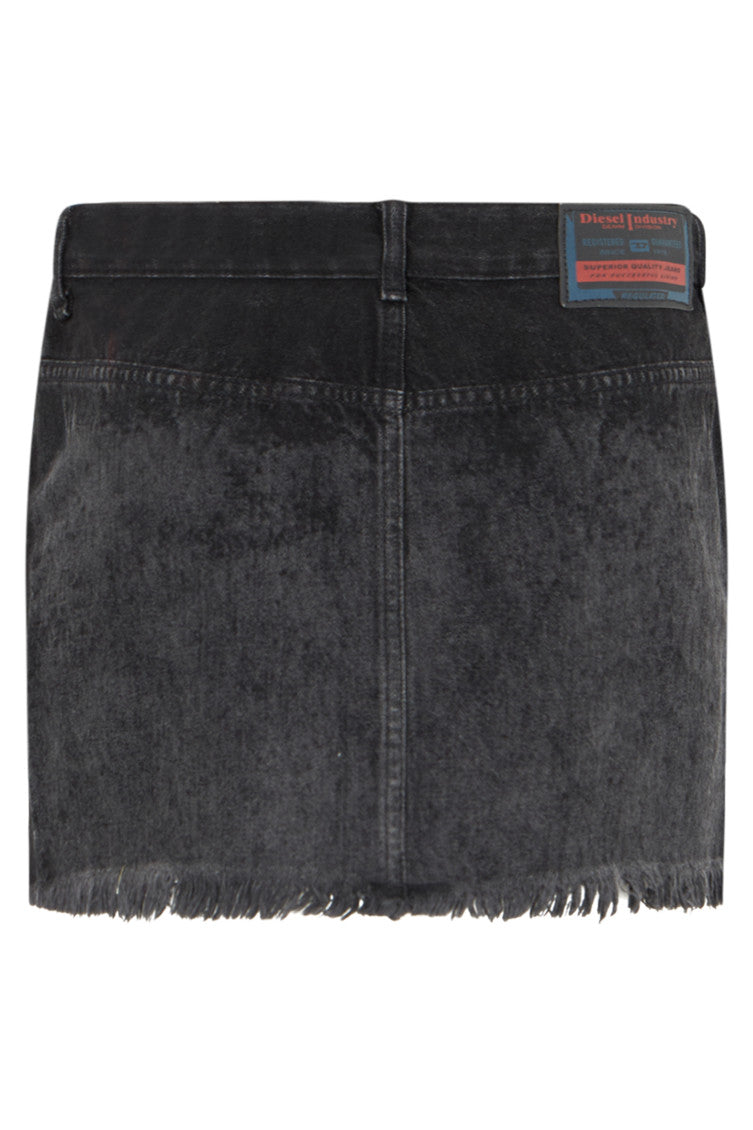 Black Distressed Above Knee Skirt 4