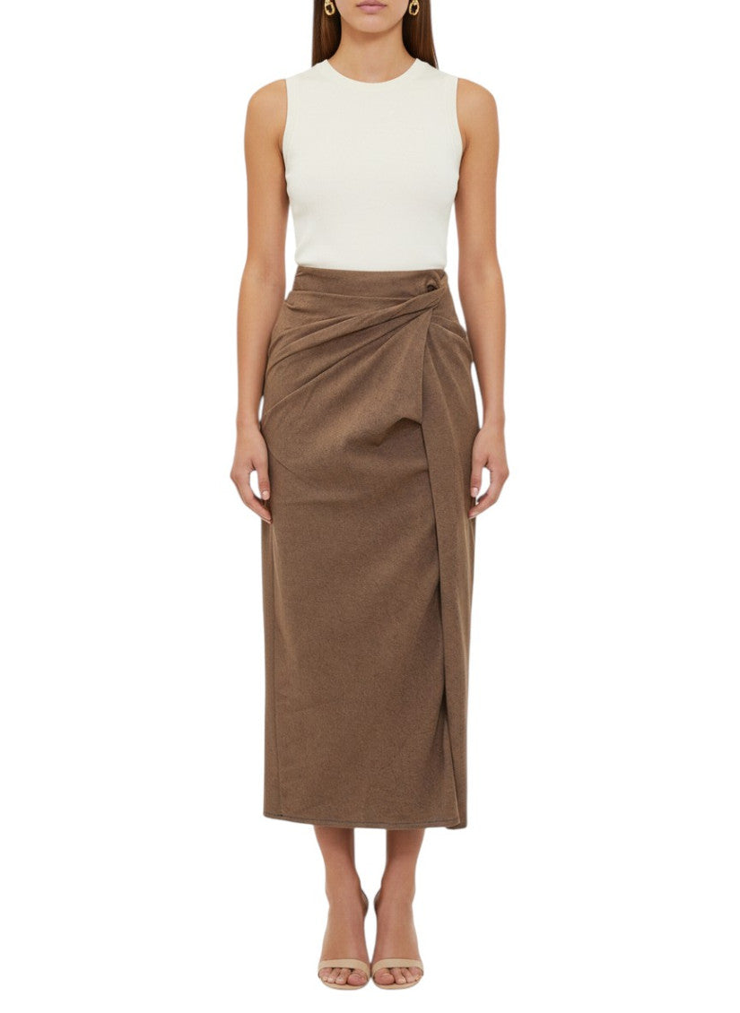 Brown Calf Length Skirt 1