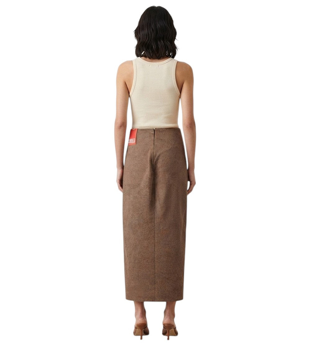 Brown Calf Length Skirt 2