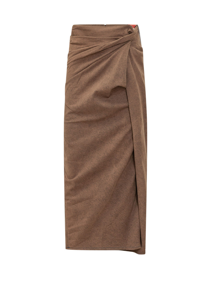 Brown Calf Length Skirt 3