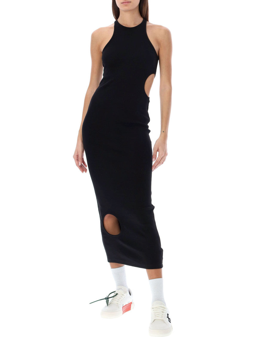 Black Halter Neck Midi Dress 4
