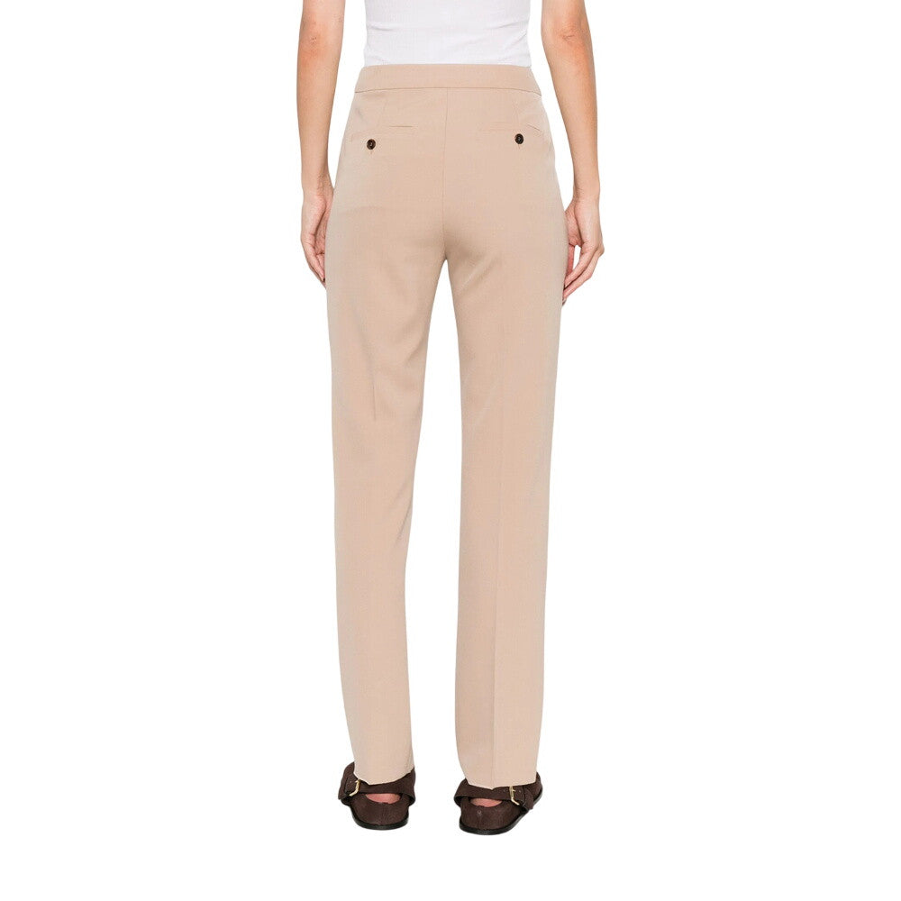 Beige Straight Flat Front Pant 2