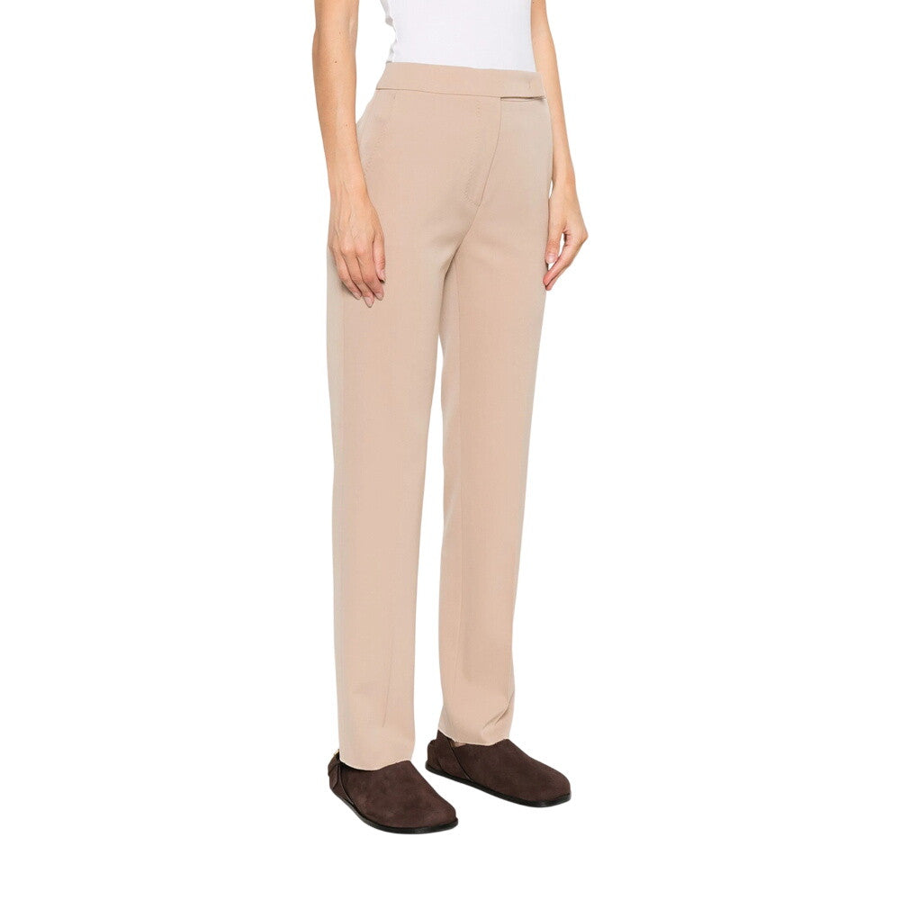 Beige Straight Flat Front Pant 4