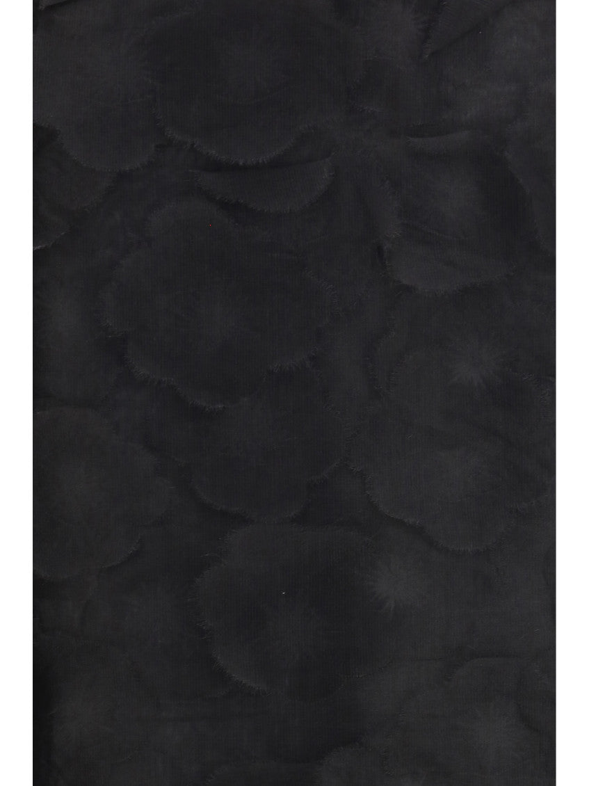 Black Textured Calf Length Skirt 5