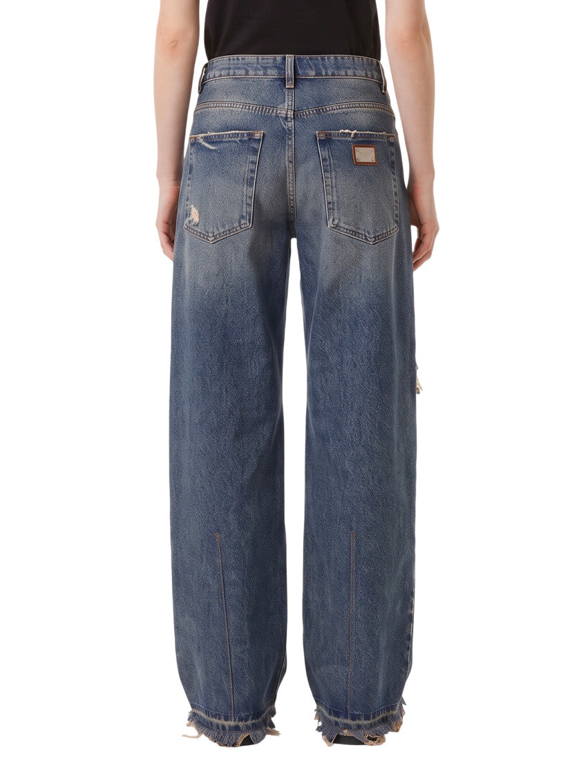 Blue Loose Mid Rise Jeans 2