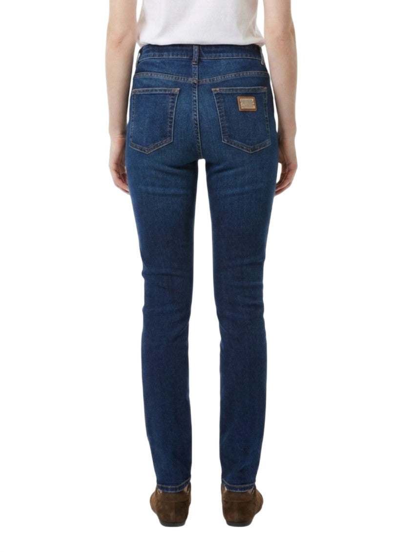 Blue Skinny Mid Rise Jeans 2