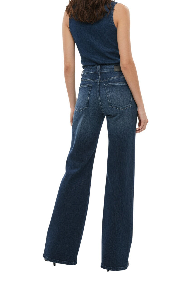 Blue Flared High Rise Jeans 2