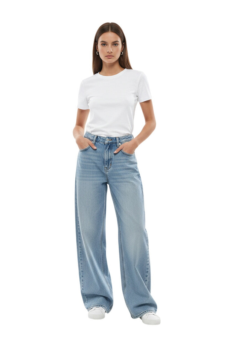 Blue Flared Mid Rise Jeans 1