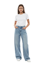 Blue Flared Mid Rise Jeans 1