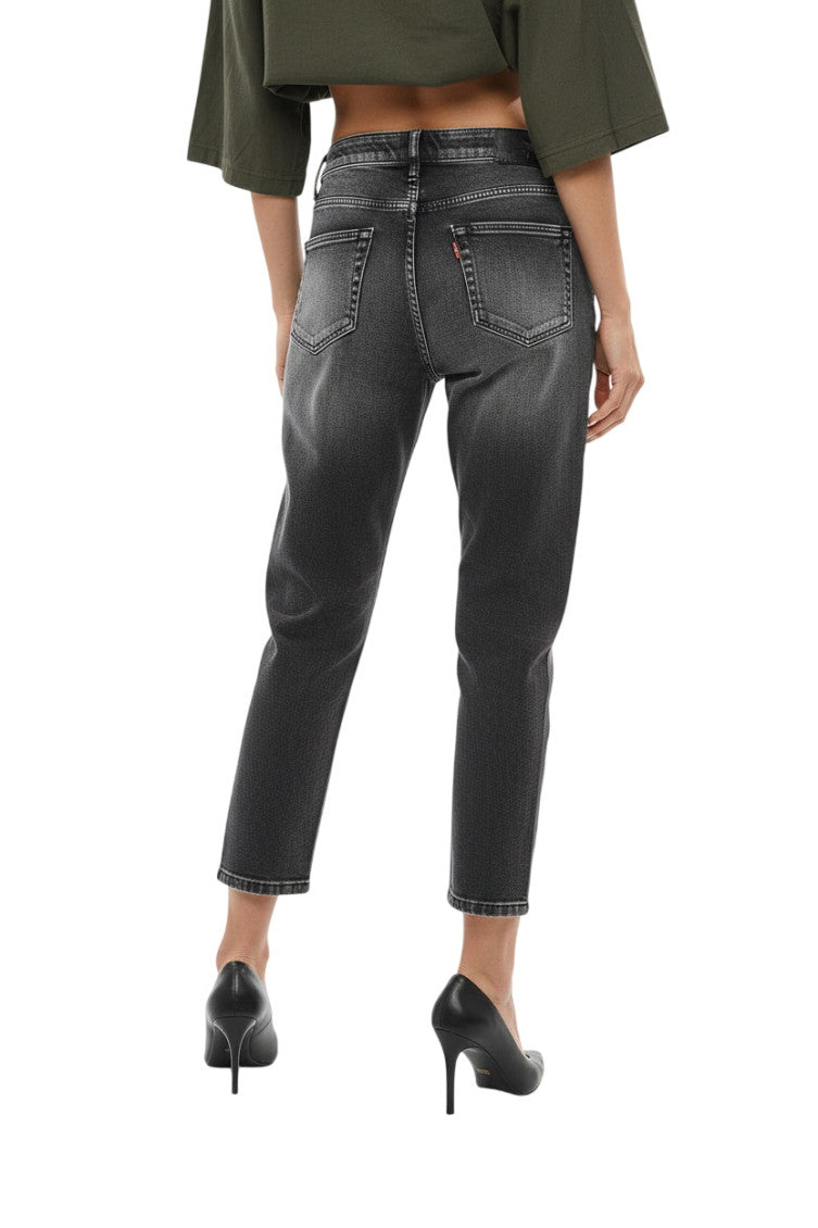Grey Tapered High Rise Jeans 2